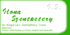 ilona szentpetery business card