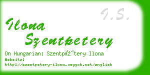 ilona szentpetery business card